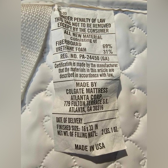 LIKE NEW Colgate waterproof white baby diaper changing pad table mat16x33 inches - Picture 4 of 4